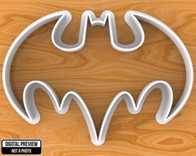 batman emblem cookie cutter house fondant mold shape bat joker hero marvel comics robin villain kitchen dining 3d print model - Mito3D