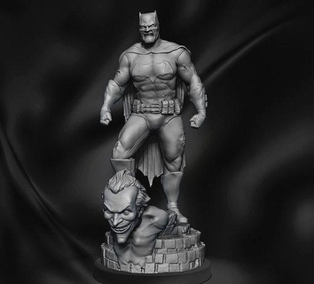 batman ventilador Arte noche oscura esculturabatman héroe superhéroe bufón murciélago superhombre dc cómic esculturas 3d print model - Mito3D