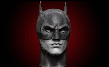 batman head mask robert pattinson tête super héros bruce wayne dc joker sombre chevalier nuit noire benaffleck statue sculptures 2022 catwoman art 3d print model - Mito3D