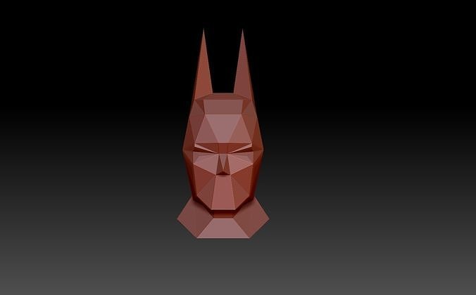 batman cabeza escuela politécnica lowpoly murciélago poligonal origami figurilla escultura estatua arte esculturas 3D print model - Mito3D