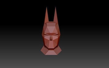 batman head poly lowpoly bat polygonal origami figurine sculpture statue art sculptures 3d print model - Mito3D