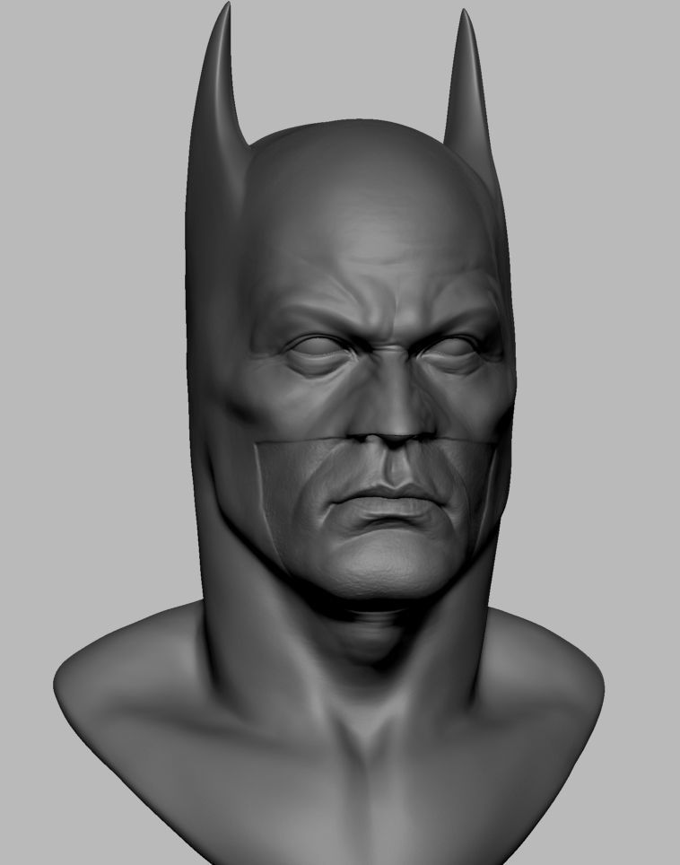 batman testa stampabile dccomics zbrush decimato obj fallimento personaggi carattere stl eroe supereroe dettagliata realistico uomo 3dprint arte sculture 3D print model - Mito3D