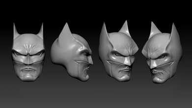batman heads sculpt action figure 3d print model superhero batlogo wayne batmobile games toys 3d print model - Mito3D