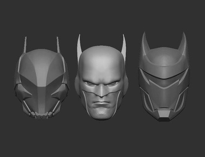 batman headsculpts - headsculpt action figures toy dc toys mezco mcfarlane arkham knight games 3d print model - Mito3D