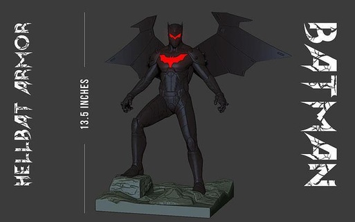 batman Hellbat armadura dc cómic héroe superhéroe capa bufón estatua murciélago Robin Arte esculturas 3d print model - Mito3D