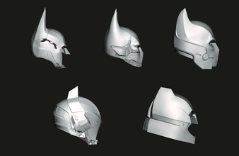 batman helmet pack arkham knight cold heart beyond armor dc comics casco vs superman armadura games toys 3d print model - Mito3D
