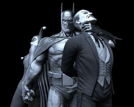 batman interrupted joker harley alexross dc statue model hero sculpture comic art sculptures 3d print model - Mito3D