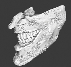 batman who laughs joker face mask haha texture wearable n95 covid comic darknight 3dprint printable facemask dc bat bane helmet cosplay armor games toys 3d print model - Mito3D