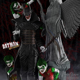 batman risos estátua 3d impressão pronto batmanwholaughs palhaço Bruce Wayne dc DC Comics histórias quadrinhos arte 3d print model - Mito3D