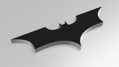 Batman Logo Schläger Batmanlogo Schlagzeichen Batmansign 3d 3dprint 3dprintmodel Hobby DIY 3d print model - Mito3D