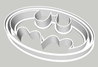 batman logo biscotto fondente taglierina cottura fai torta foodart cupcake passatempo 3d print model - Mito3D