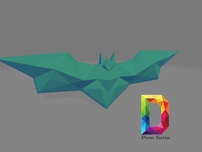 logo di batman lowpoly bat eroe fumetti supereroe dc cartone animato segno il la decorazione poli dcuniverse comicon art i segni loghi 3d print model - Mito3D