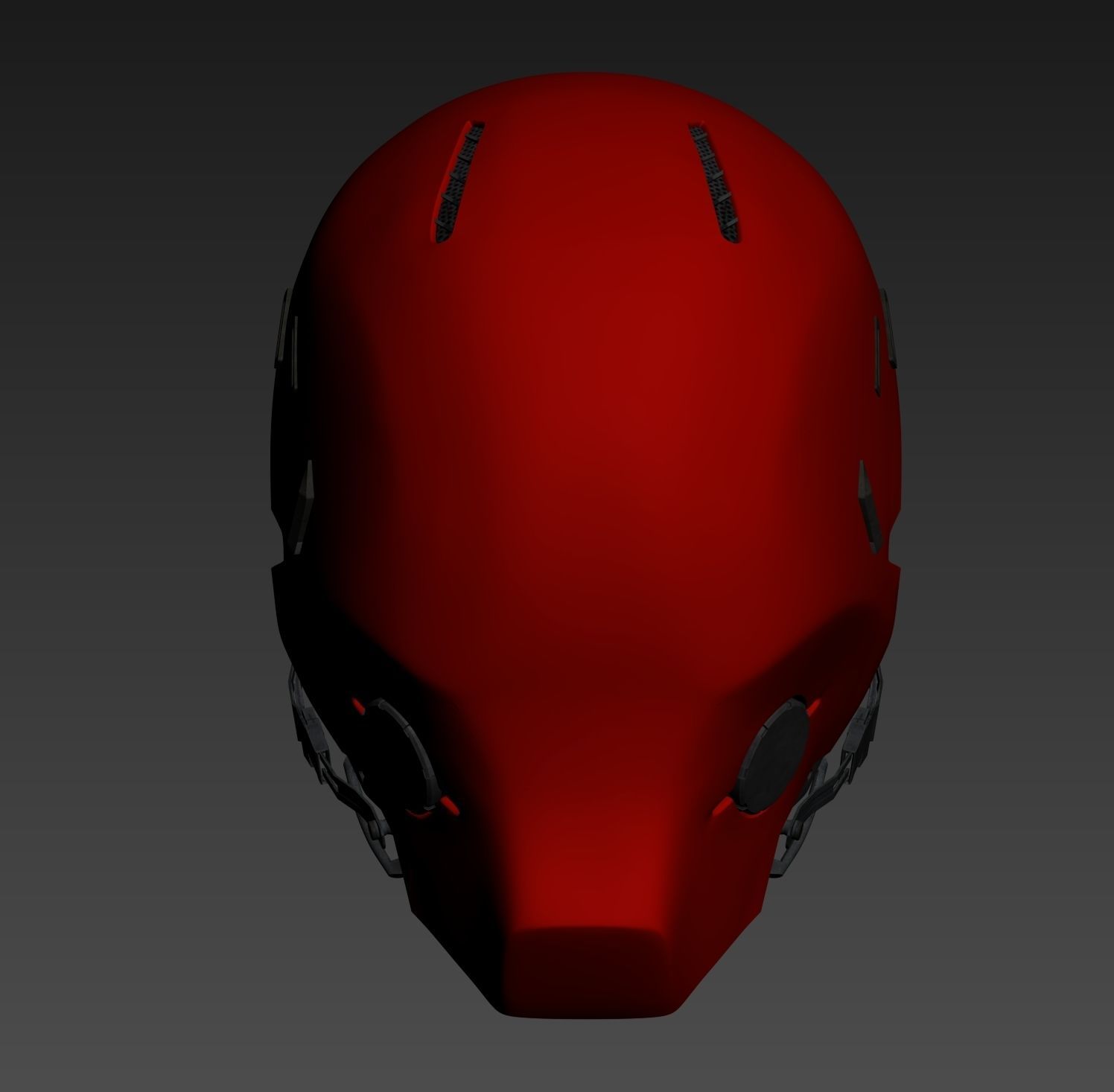 batman rosso cappuccio casco cosplay arte 3D print model - Mito3D