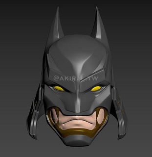 batman samurai helmet cosplay xm studios art bat man 3d print model - Mito3D