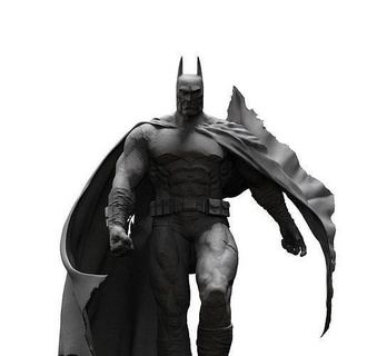 batman statue dc superhero hero joker comics character games toys 3d print model - Mito3D