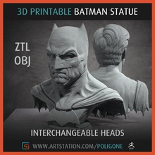 bat dude statua 3d stampabile scultura arte ritratto adulto batman benaffleck giustizia lega collezione sculture 3d print model - Mito3D