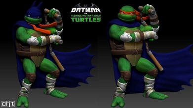 batman vs ergen mutant ninja kaplumbağalar tmnt michelangelo batmanturtles oyunlar oyuncaklar 3d print model - Mito3D