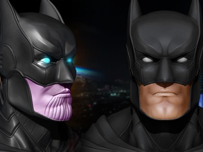 batman x thanas thanos marvel dc 3dprint stl superhero zbrush bust face head art sculptures 3d print model - Mito3D