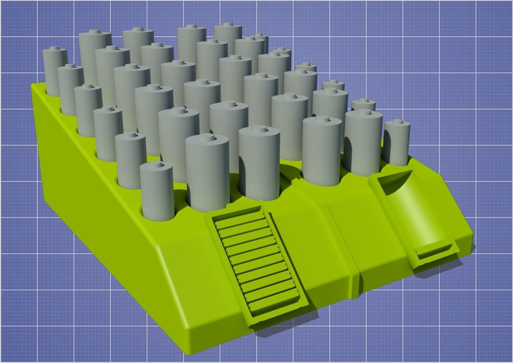 batería organizador aaa aa cargar soporte gerente batt pasatiempo bricolaje diy electrónica 3D print model - Mito3D