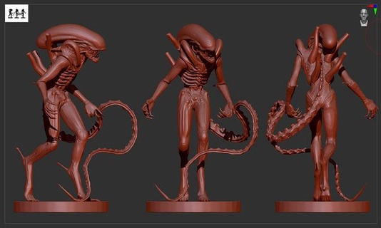 battle hardened xenomorfo alieno extraterrestre ufo hrgiger giger hr creatura mostro guerriero agguerrito battaglia predatore preda avp arte sculture 3d print model - Mito3D