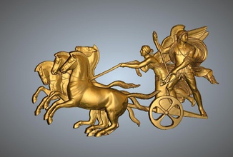 battle chariots artcam sculpture cnc relief carving statue ornamental heigh machining art 3d print model - Mito3D