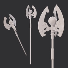 battle orb axe hyperscape weapon melee sword blade medieval bladed crusader barbarian wizard 3d print berserk er knight warrior staff games toys 3d print model - Mito3D