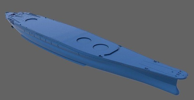 Schlachtschiff Yamato Rumpf 1 200 Rahmen Japan japanisch ww2 wwii Marine wahrship Hobby DIY 3d print model - Mito3D