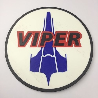 battlestar galactica viper patch coaster bsg fighter badge coasters drinkware barware house kitchen dining 3d print model - Mito3D