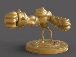 battletoads bouton crapaud téméraire sculpture art jeu drôle crapauds bataille grenouille combattant sculptures 3d print model - Mito3D