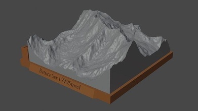 suma sar montaña paisaje volcán terreno ambiente naturaleza fotogrametría elevación dem Ciencias 3d print model - Mito3D