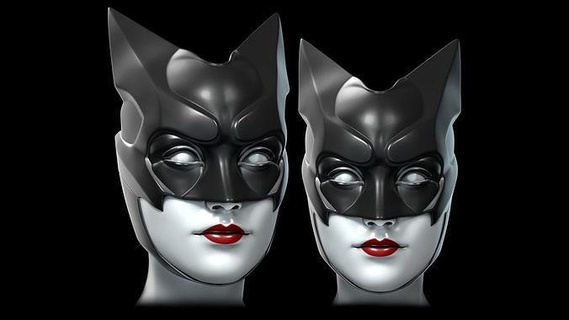 yarasa kadın kask stl 3d baskı Kostüm oyunu batman Arkham dc modelleme Bruce Wayne şövalye kukuletası hobi kendin yap 3d print model - Mito3D