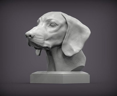 bayerisch Berg Bluthund Büste Hund Natur Säugetier Tier Haustier Skulptur Statuette Souvenir Geschenk 3d drucken Modell Kunst Skulpturen 3d print model - Mito3D