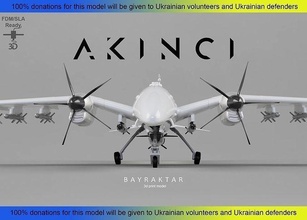 baykar flagtar akinci 3d impression modèle drone militaire avion turc véhicule 3dprint 3dprintplane air guerre armée loisir diy jeux jouets 3d print model - Mito3D