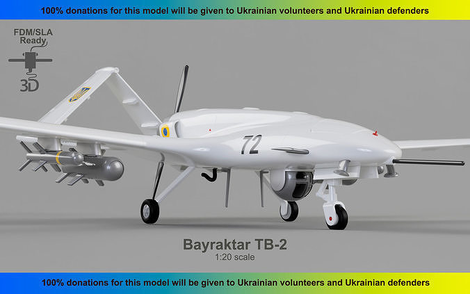 flagtar tb 2 défenseur ukraine3d impression modèle bayraktartb2 arrêter guerre saveukraine Ukraine drone turc 3dprint avion tb2 aideukraine 3dprintplane miniatures Véhicules loisir DIY Jeux jouets 3D print model - Mito3D