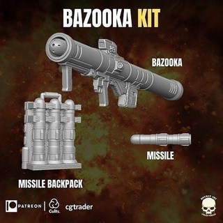 bazooka trousse action figures gi joe mezco merveille légendes militaire obliger classifié sac jeux jouets 3d print model - Mito3D