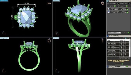 bcj 025 diamant bague bandes 3dprint goujat platine engagement solitaire calcul bijoux anneaux 3d print model - Mito3D