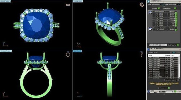 bcj 073 diamante anillo bandas 3dprint canalla platino compromiso solitario Roca joyería joya anillos 3d print model - Mito3D