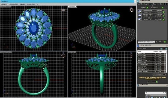 bcj-095 ring gemstones diamond bands 3dprint cad platinum engagement solitaire stone jewelry rings 3d print model - Mito3D