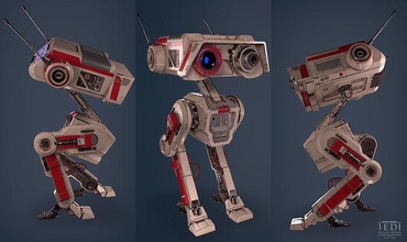bd1 droide guerra galaxias robot futuro mecánico imprimible tití personaje pbr jedi futurista htc sable luz láser juegos juguetes 3d print model - Mito3D