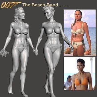 praia vinculo mel azar sparx 007 Ryder Ursula Halle baga bikini fêmea fantasia muscular pose filme arte esculturas 3d print model - Mito3D