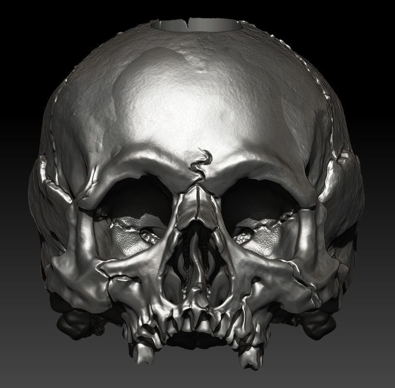 bead big skull rotten beads biker bone jewelry 3dprint jewellery silver printable gold jow knife paracord 3D print model - Mito3D