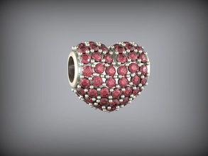 perlina cuore gioielli miniature sfida ciondoli ciondolo argento oro gemme diamante gioiello gemma ruby pietre preziose sfaccettature 14k 3d print model - Mito3D