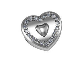 talón pandora querido corazón 3djewelry hermoso brillante canalla diamante elegante compromiso moda joya oro platino joyería joyeria cera precioso versión impresa esposas 3d print model - Mito3D