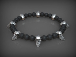 perles de crâne 04 2 bijoux or imprimable os mariage le pendentif pendentifs talon les 3d 3dmodel 3dmodels squelette collier bracelet d'argent luxe la mode santayork 3d print model - Mito3D