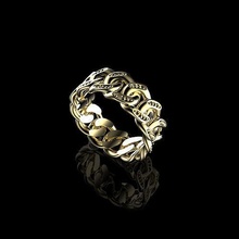 beaded cuban link ring size 10 luxury gold gift wedding engagement modern design jewel jewelry mens fashion 3d print model - Mito3D