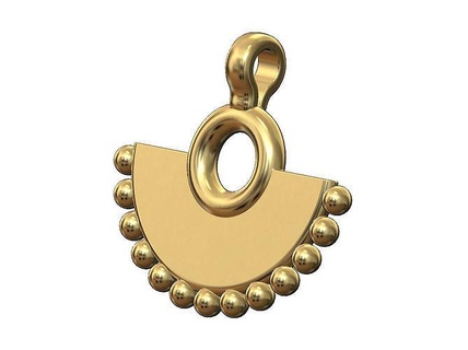 beaded fan pendant charm boho necklace bracelet bead jewelry printable gold silver jewellery vintage antique bubble dangle 3d model pendants 3d print model - Mito3D