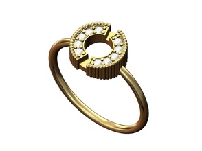 perlen geschlitzt diamant münze band us größe 6 7 8 ring mode schmuck druckbar gold silber sterling vintag korn blase engagement hochzeit kleidung schönheit ringe 3d print model - Mito3D