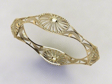 beads bangle gold jewelry printable silver jewel jewellery wedding platinum white prototyping braclet brass wrist sterling bracelets 3d print model - Mito3D