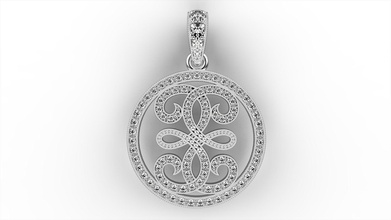 beadset scroll diamond pendant jewelry gold gem precious pendants 3d print model - Mito3D