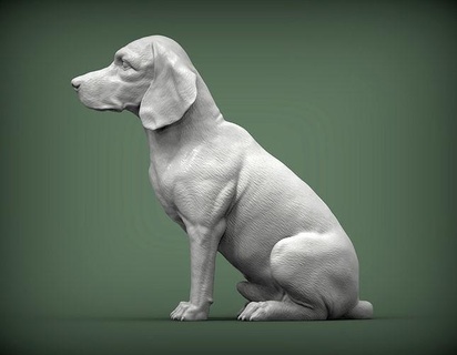 beagle cane natura mammifero animale domestico scultura statuetta souvenir 3d Stampa modello scolpire arte sculture statua stampabile razza 3d print model - Mito3D